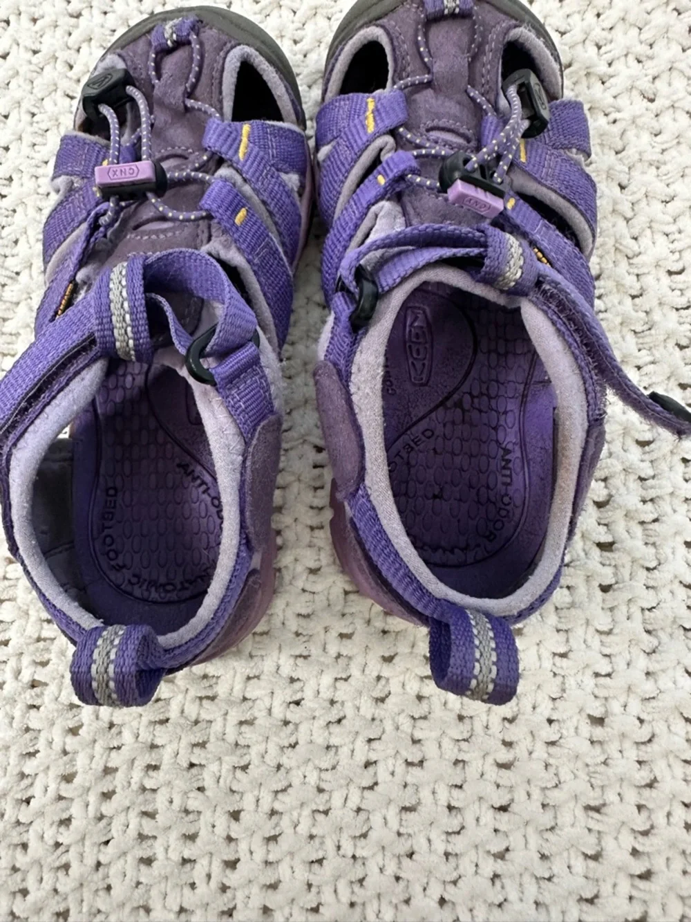 Teva Girls Purple Outdoor Sandals with Gray Toe - Picture 3 of 8